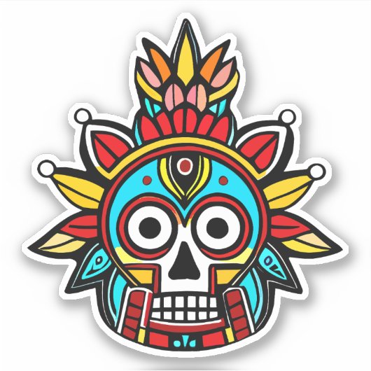 Sticker Crâne plumé (Devant)