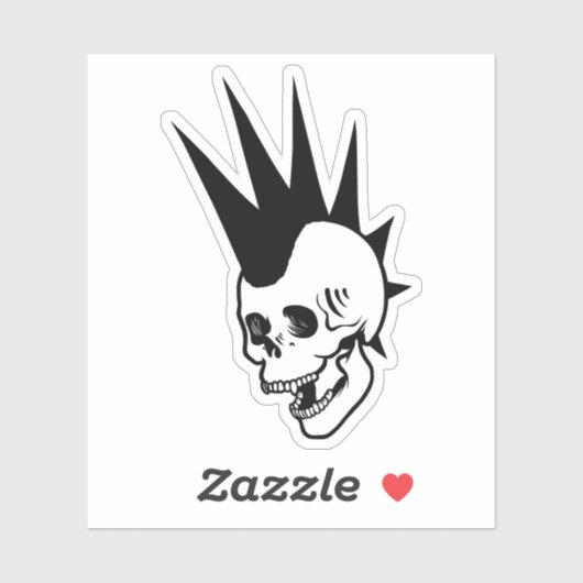 Sticker Crâne Punk personnalisable (Feuille)