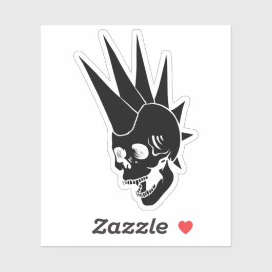 Sticker Crâne Punk personnalisable version 2 (Feuille)