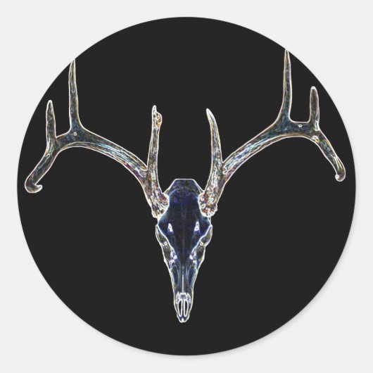 Sticker crâne Rackgrfix Neon Buck, Arrondi (Devant)