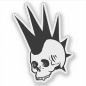 Sticker Crâne sans mâchoire Punk personnalisable (Devant)