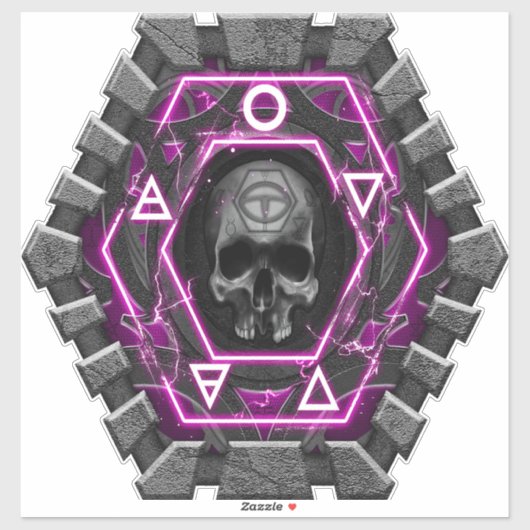 Sticker crâne Sigles et joints (Feuille)