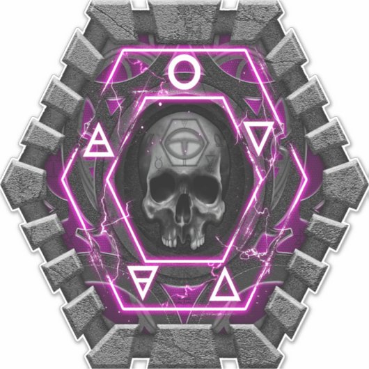 Sticker crâne Sigles et joints (Devant)