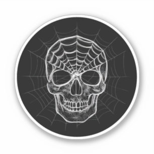 Sticker Crâne Spiderweb
