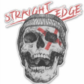 Sticker Crâne Straight Edge (Devant)