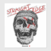 Sticker Crâne Straight Edge (Feuille)
