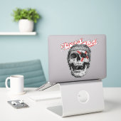 Sticker Crâne Straight Edge (Ordinateur portable sur le bureau)