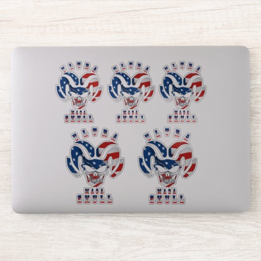 Sticker Crâne Ultra Maga | 8"x 8"- transparent brillant (Ordinateur)