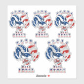 Sticker Crâne Ultra Maga | 8"x 8"- transparent brillant (Feuille)