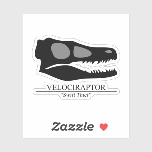 Sticker Crâne Velociraptor (Feuille)