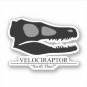 Sticker Crâne Velociraptor (Devant)