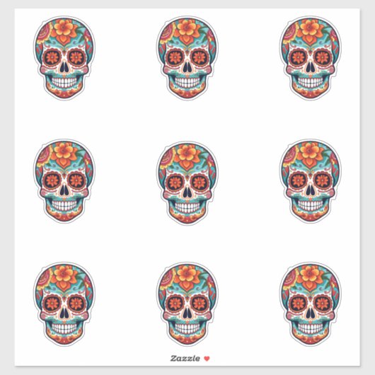 Sticker Crânes à sucre (Feuille)