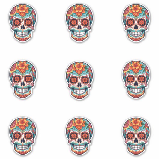 Sticker Crânes à sucre (Devant)