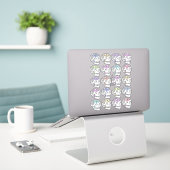 Sticker Crânes À Sucre Avec Fleurs (Ordinateur portable sur le bureau)