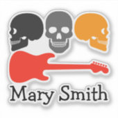 Sticker Crânes et guitare (Devant)