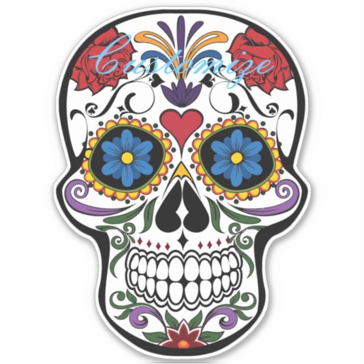 Sticker Crânes humains décorés Art Thunder_Cove (Devant)