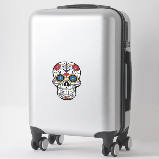 Sticker Crânes humains décorés Art Thunder_Cove (Sur valise)