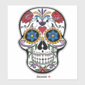 Sticker Crânes humains décorés Art Thunder_Cove (Feuille)