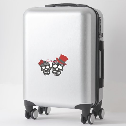 Sticker Crânes noirs Duo Thunder_Cove (Sur valise)
