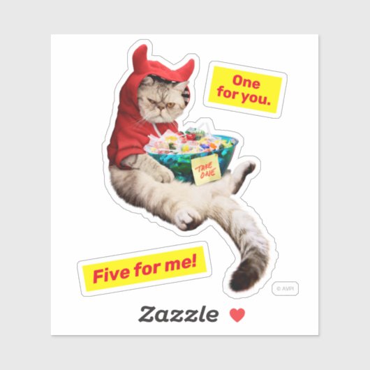 Sticker Cranky Devil Cat (Feuille)