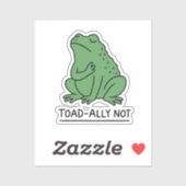 Sticker Crapaud Drôle - Allié Pas Grenouille (Feuille)