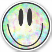 Sticker cravate arc-en-ciel visage heureux sourire hippie  (Devant)
