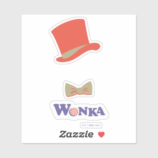 Sticker Cravate Wonka Top Hat & Bow (Feuille)