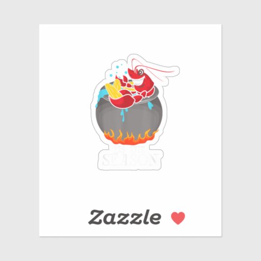 Sticker Crawfish Boil Tis The Season Crawdaddy Crayfish Fu (Feuille)