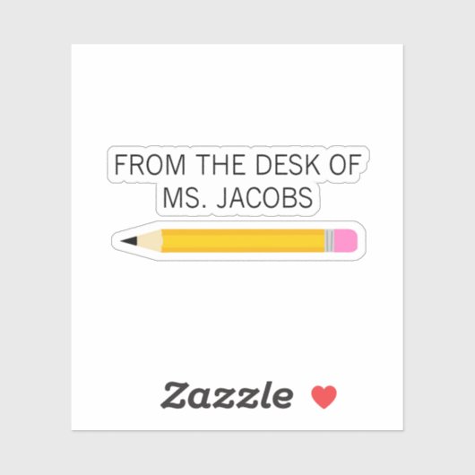 Sticker Crayon cadeau de l'enseignant du bureau de (Feuille)