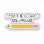 Sticker Crayon cadeau de l'enseignant du bureau de (Devant)