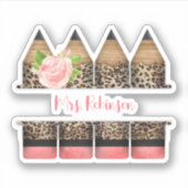 Sticker Crayon Empreinte de léopard enseignant personnalis (Devant)
