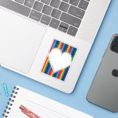 Sticker Crayons Arc-en-Ciel Forme d'Amour (Ordinateur portable avec iPhone)