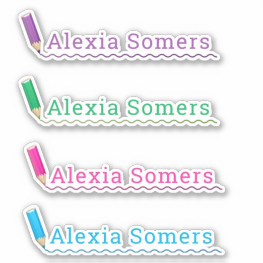 Sticker crayons/crayons de couleur scolaire nom personnali (Devant)