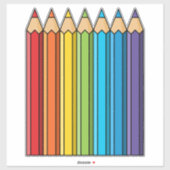 Sticker Crayons de couleur arc-en-ciel (Feuille)