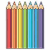Sticker Crayons de couleur arc-en-ciel (Devant)