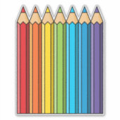 Sticker Crayons de couleur arc-en-ciel (Devant)