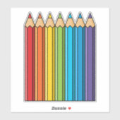 Sticker Crayons de couleur arc-en-ciel (Feuille)