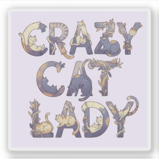 Sticker Crazy Cat Lady (Devant)