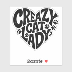 Sticker Crazy Cat Lady Retro Inspiré