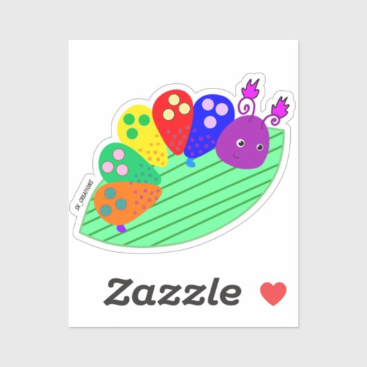 Sticker Crazy Caterpillar (Feuille)
