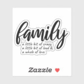 STICKER CRAZY FAMILLE QUOTE (Feuille)