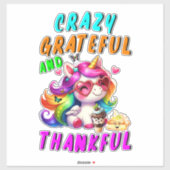 Sticker Crazy Grateful Et Merci (Feuille)