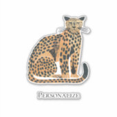 Sticker Cream Gold Leopard Animal (Devant)