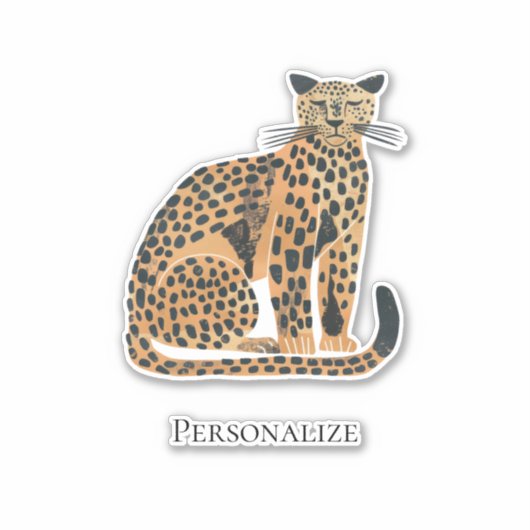 Sticker Cream Gold Leopard Animal (Devant)