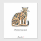 Sticker Cream Gold Leopard Animal (Feuille)