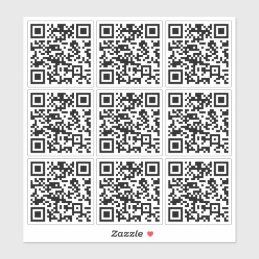 Sticker Create 9 Scannable QR Codes | Transparent (Feuille)