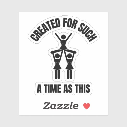 Sticker Created for such a time as this cheerleading (Feuille)