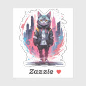 Sticker Création de chat mignon stylé (Feuille)