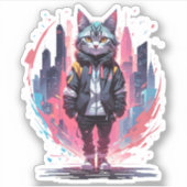 Sticker Création de chat mignon stylé (Devant)