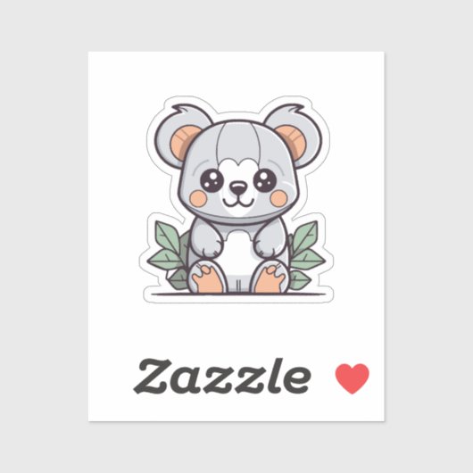 Sticker Création de Koala Vector Magique Kawaii (Feuille)